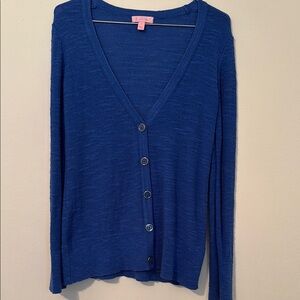 Lilly Pulitzer Blue Button-Up Cardigan